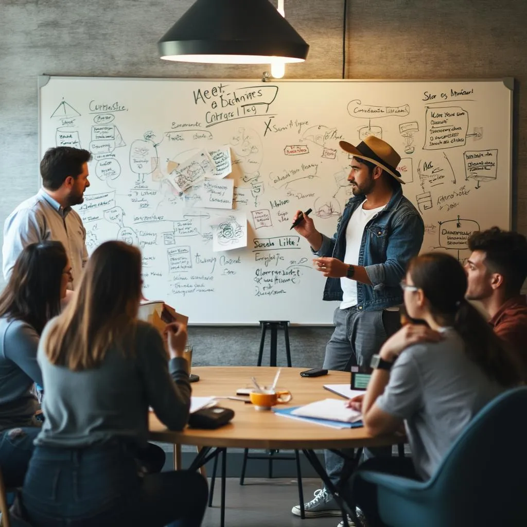 Sesión de brainstorming del equipo
